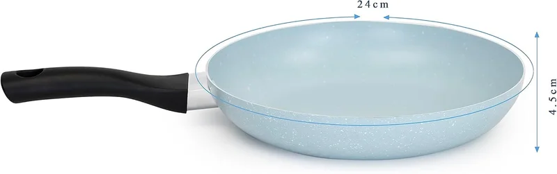 Wilson Light Blue Wilson 7pcs Aluminum Non-Stick Marble Coating Cookware Set - Durable Exterior, Heat Resistant Handles, Tempered Glass Lids - Ideal for Healthy Cooking Light Blue  | Best Price UAE